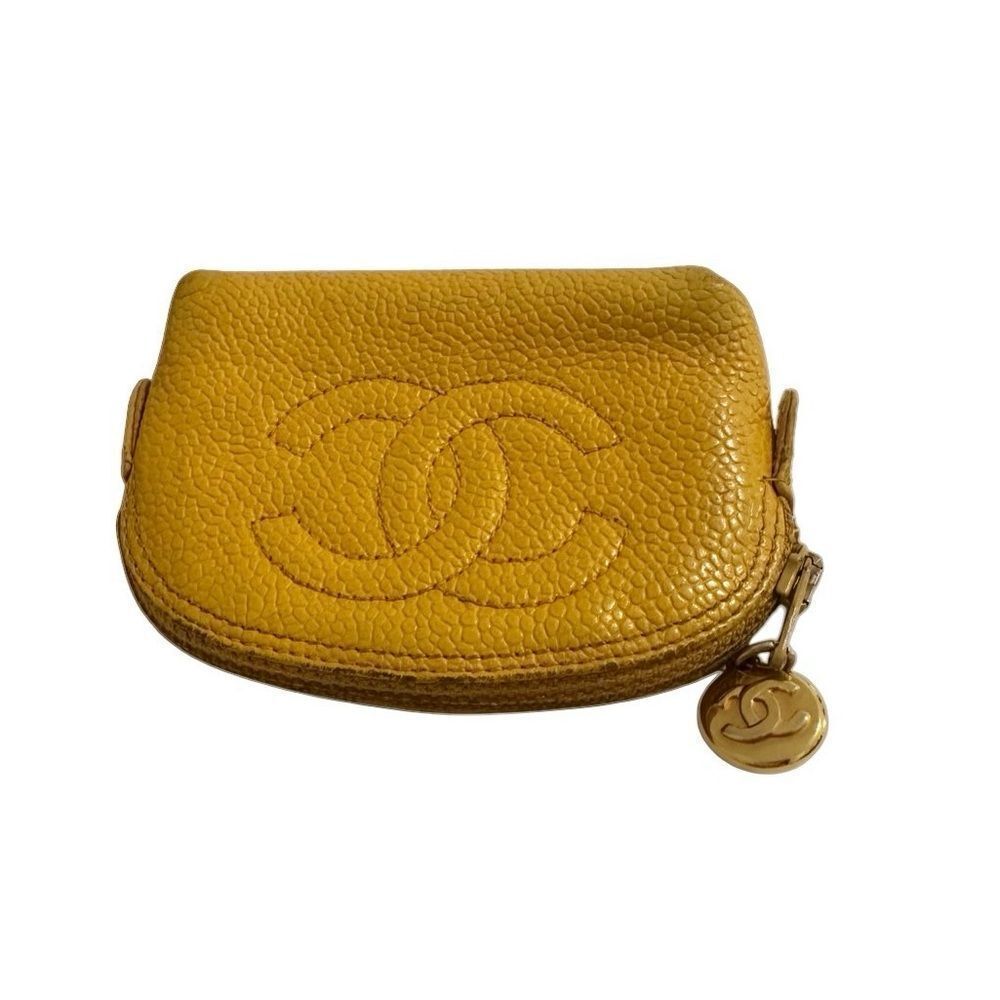 Chanel Yellow Cosmetic Bag with Iconic Logo - Picture 4 of 16